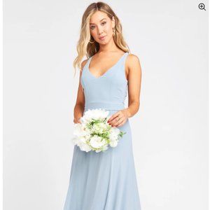 Show Me Your Mumu Jenn Dress - Steel Blue Chiffon